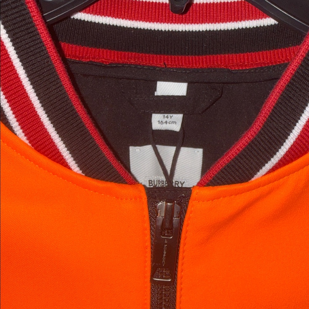 Burberry Bright Orange Jacket with Logo Sleeve - Picture 6 of 6
